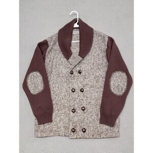 LaVane New York Sweater Womens Large Taupe Shawl Collar Double Breasted Cardigan